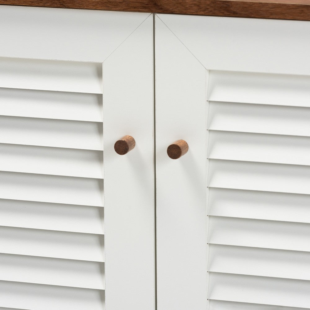 Baxton Studio - Coolidge Shoe Cabinet in White/Walnut - FP-04LV-Walnut/White view 5