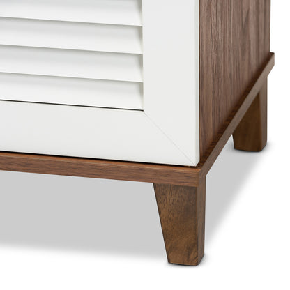 Baxton Studio - Coolidge Shoe Cabinet in White/Walnut - FP-04LV-Walnut/White view 6