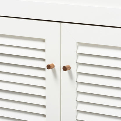Baxton Studio - Coolidge Shoe Cabinet in White/Walnut - FP-05LV-Walnut/White view 5