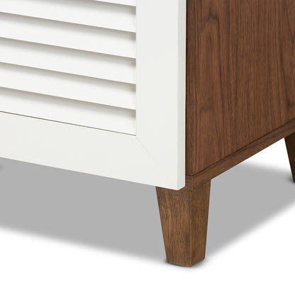Baxton Studio - Coolidge Shoe Cabinet in White/Walnut - FP-05LV-Walnut/White view 6