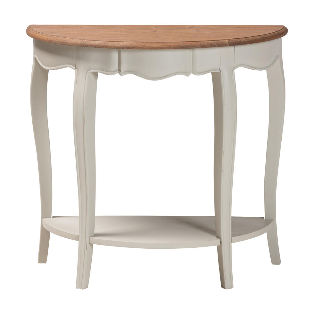 Baxton Studio - Cordelia Console Table in Natural Brown/Greyish Beige - MNT15-White/Natural-ST view 2