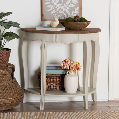 Baxton Studio - Cordelia Console Table in Natural Brown/Greyish Beige - MNT15-White/Natural-ST view 8