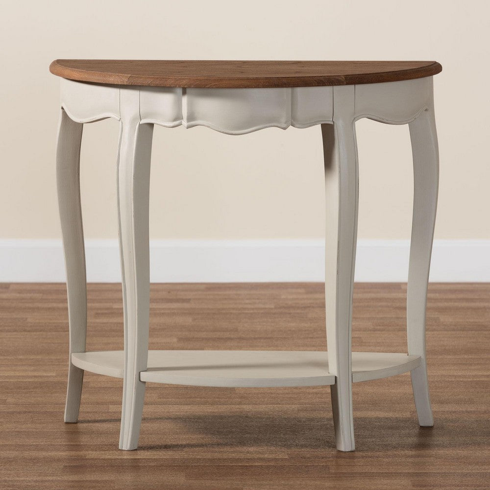 Baxton Studio - Cordelia Console Table in Natural Brown/Greyish Beige - MNT15-White/Natural-ST view 9