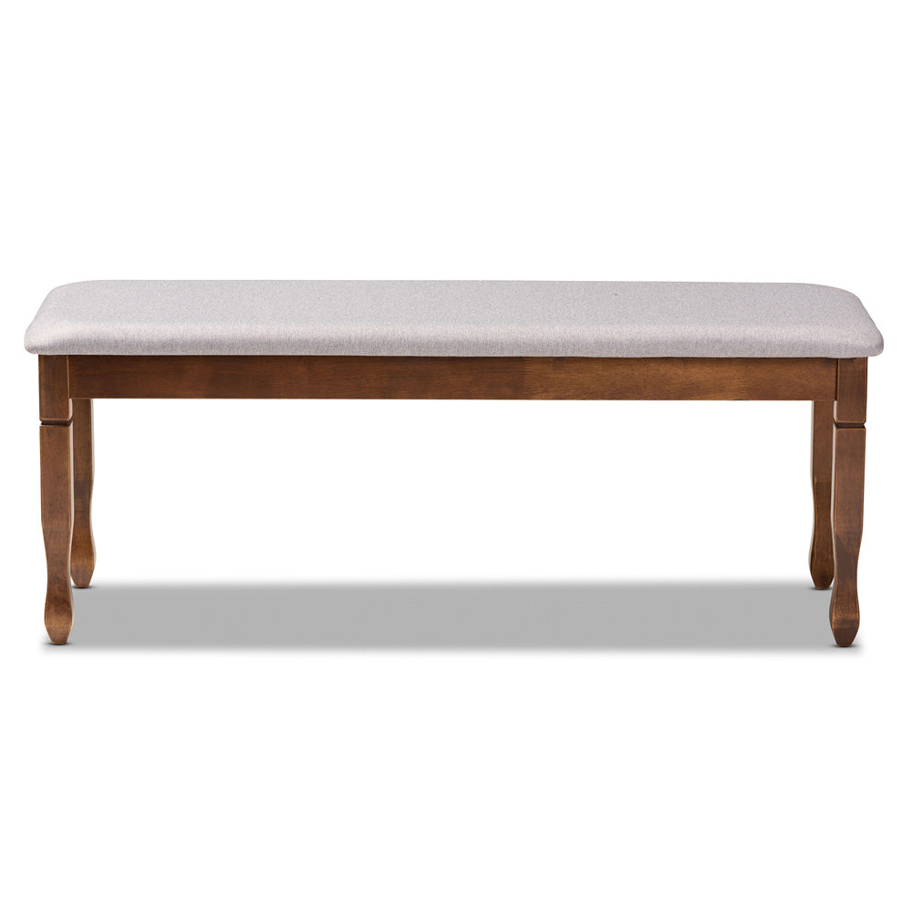 Baxton Studio - Corey Dining Bench in Grey/Walnut - RH039-Grey/Walnut-Dining Bench view 2