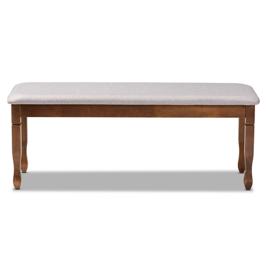 Baxton Studio - Corey Dining Bench in Grey/Walnut - RH039-Grey/Walnut-Dining Bench view 2
