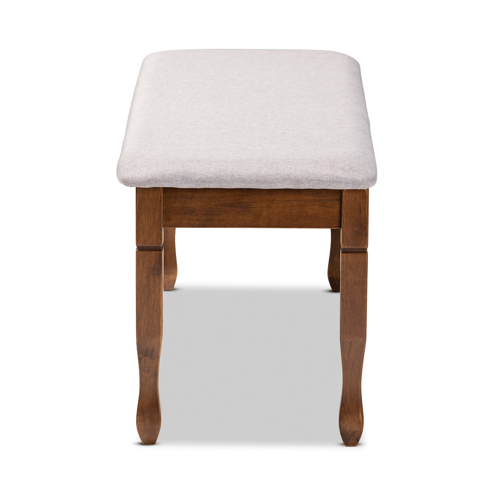 Baxton Studio - Corey Dining Bench in Grey/Walnut - RH039-Grey/Walnut-Dining Bench view 3