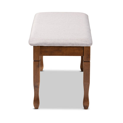 Baxton Studio - Corey Dining Bench in Grey/Walnut - RH039-Grey/Walnut-Dining Bench view 3