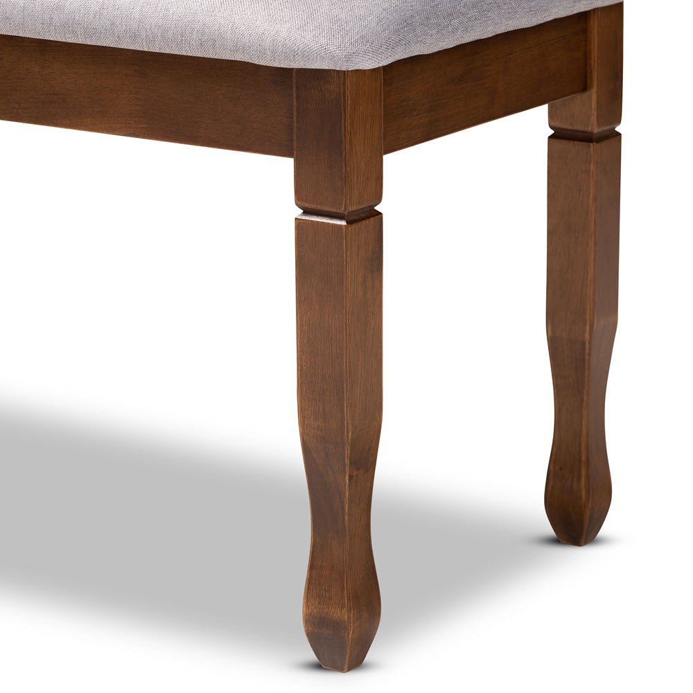 Baxton Studio - Corey Dining Bench in Grey/Walnut - RH039-Grey/Walnut-Dining Bench view 4