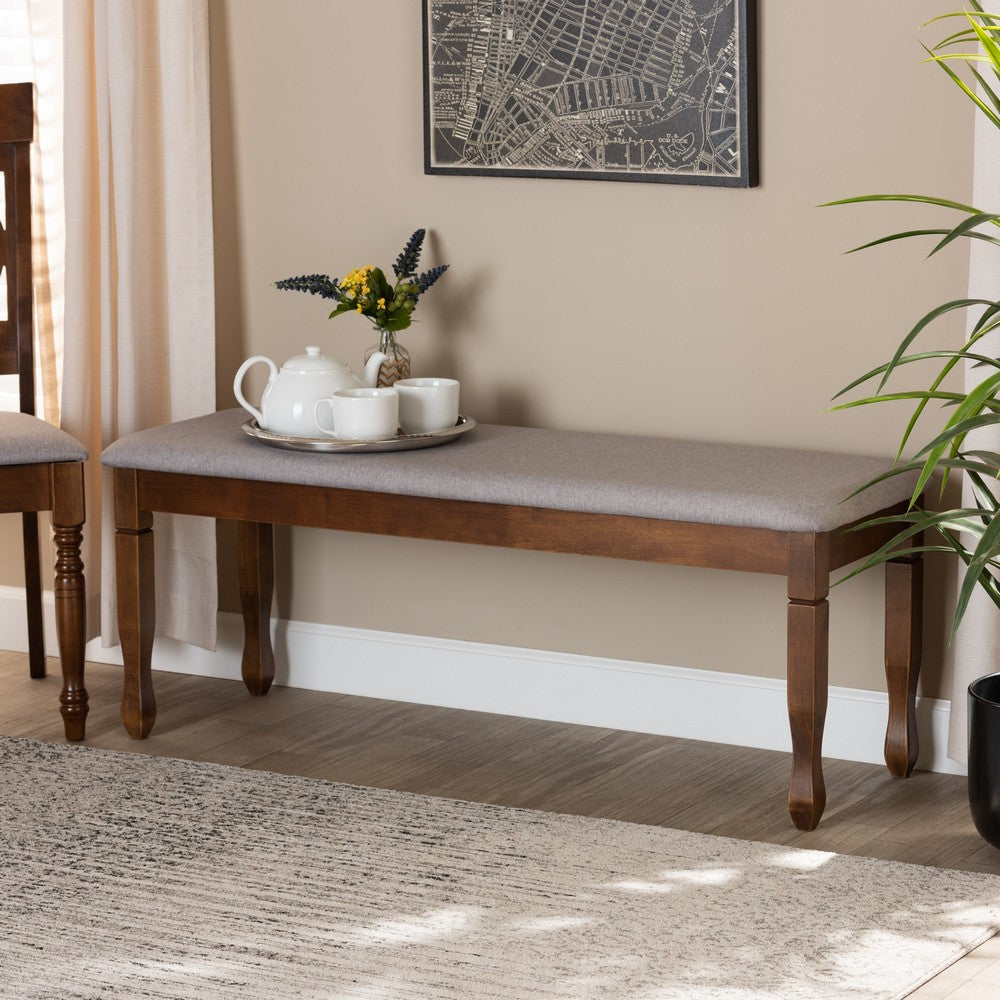 Baxton Studio - Corey Dining Bench in Grey/Walnut - RH039-Grey/Walnut-Dining Bench view 5