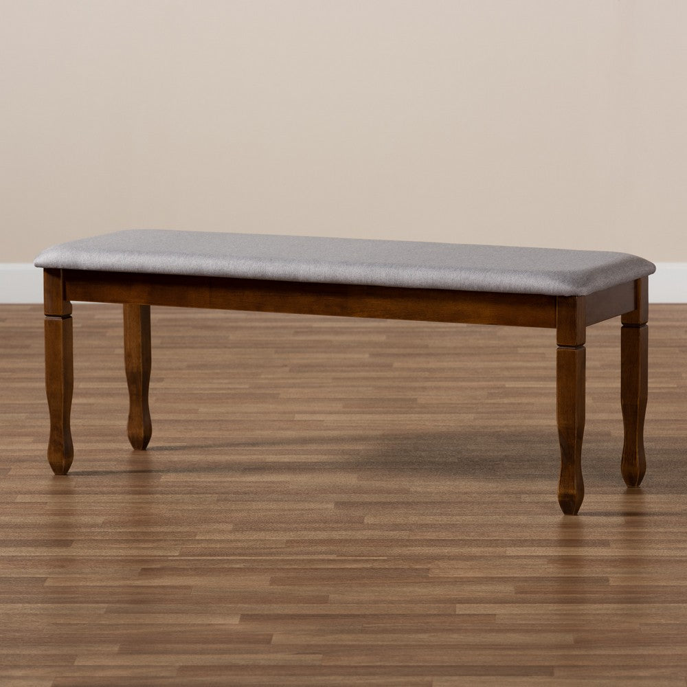 Baxton Studio - Corey Dining Bench in Grey/Walnut - RH039-Grey/Walnut-Dining Bench view 6