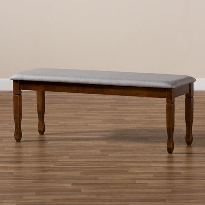 Baxton Studio - Corey Dining Bench in Grey/Walnut - RH039-Grey/Walnut-Dining Bench view 6
