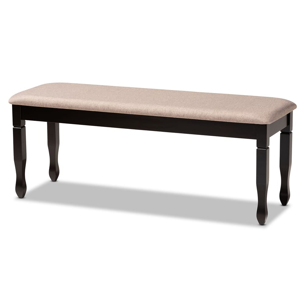 Baxton Studio - Corey Dining Bench in Sand/Dark brown - RH039-Sand/Dark Brown-Dining Bench view 1