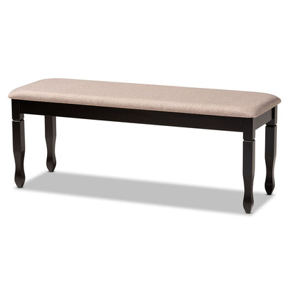 Baxton Studio - Corey Dining Bench in Sand/Dark brown - RH039-Sand/Dark Brown-Dining Bench view 1