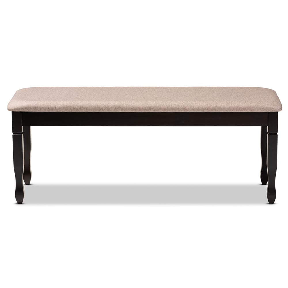 Baxton Studio - Corey Dining Bench in Sand/Dark brown - RH039-Sand/Dark Brown-Dining Bench view 2