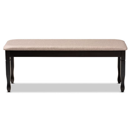 Baxton Studio - Corey Dining Bench in Sand/Dark brown - RH039-Sand/Dark Brown-Dining Bench view 2
