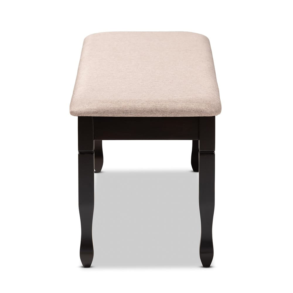 Baxton Studio - Corey Dining Bench in Sand/Dark brown - RH039-Sand/Dark Brown-Dining Bench view 3