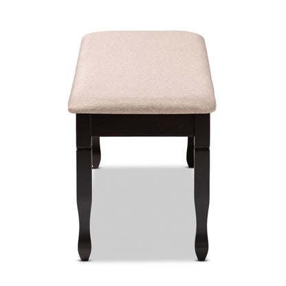 Baxton Studio - Corey Dining Bench in Sand/Dark brown - RH039-Sand/Dark Brown-Dining Bench view 3