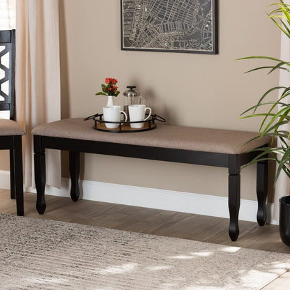 Baxton Studio - Corey Dining Bench in Sand/Dark brown - RH039-Sand/Dark Brown-Dining Bench view 5