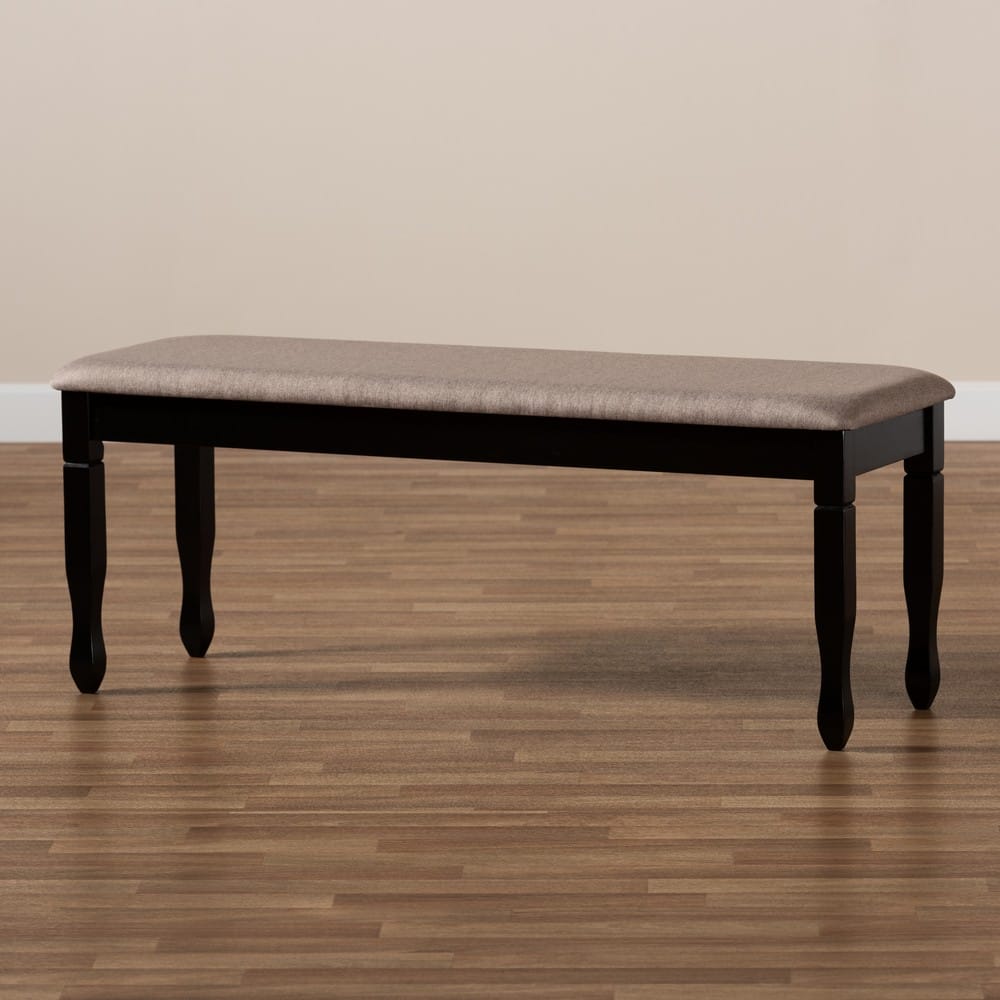 Baxton Studio - Corey Dining Bench in Sand/Dark brown - RH039-Sand/Dark Brown-Dining Bench view 6