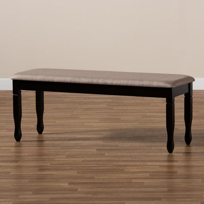 Baxton Studio - Corey Dining Bench in Sand/Dark brown - RH039-Sand/Dark Brown-Dining Bench view 6
