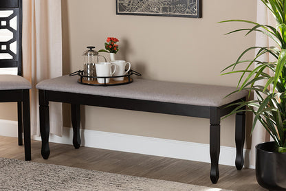 Baxton Studio - Corey Dining Bench - RH039-Grey/Dark Brown-Dining Bench view 5