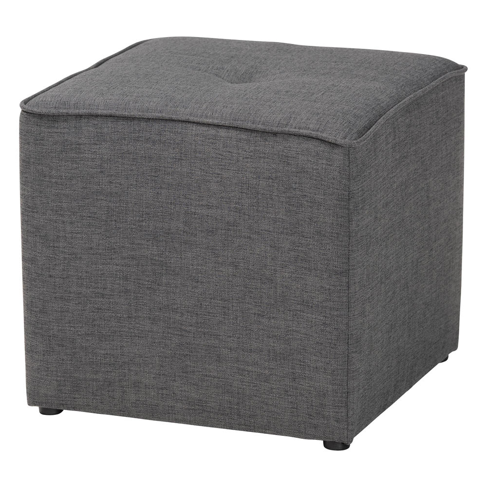 Baxton Studio - Corinne Ottoman in Grey - 1709-Gray view 1