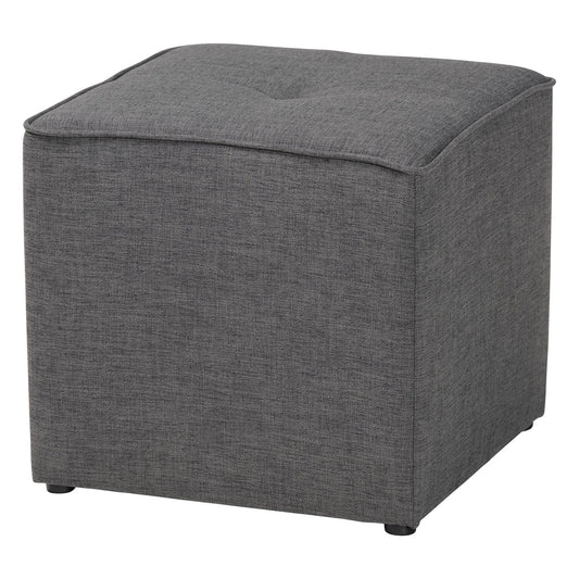 Baxton Studio - Corinne Ottoman in Grey - 1709-Gray view 1