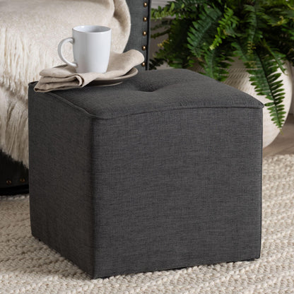 Baxton Studio - Corinne Ottoman in Grey - 1709-Gray view 6