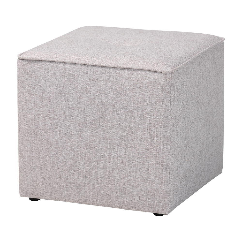 Baxton Studio - Corinne Ottoman in Light Grey - 1709-Light Gray view 1