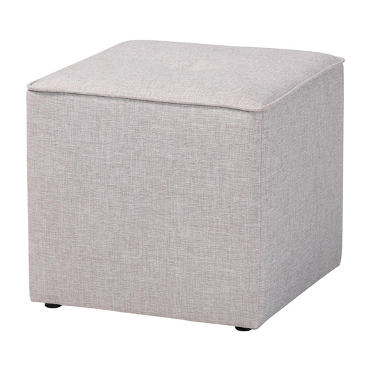 Baxton Studio - Corinne Ottoman in Light Grey - 1709-Light Gray view 1