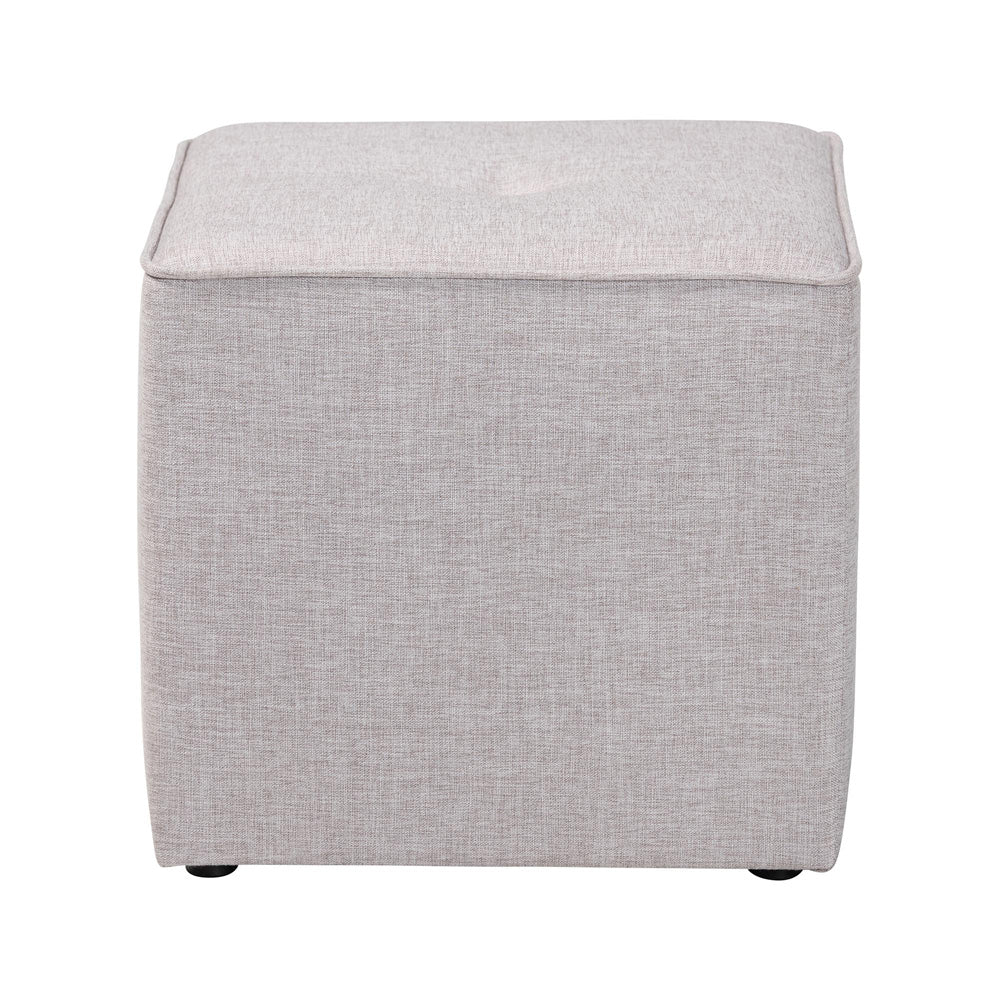 Baxton Studio - Corinne Ottoman in Light Grey - 1709-Light Gray view 2