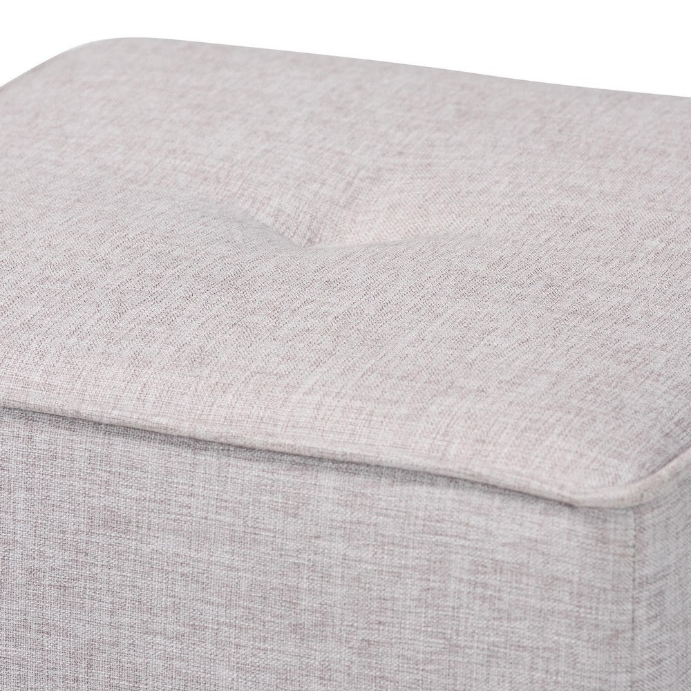Baxton Studio - Corinne Ottoman in Light Grey - 1709-Light Gray view 3