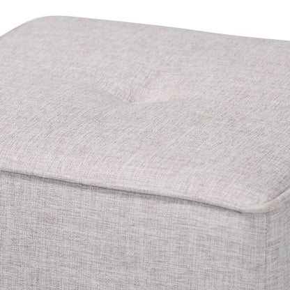 Baxton Studio - Corinne Ottoman in Light Grey - 1709-Light Gray view 3