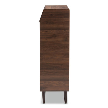 Baxton Studio - Cormier Shoe Cabinet in Walnut - SESC7003-Columbia-Shoe Cabinet view 4