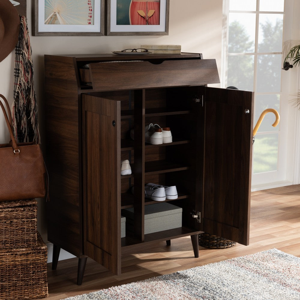 Baxton Studio - Cormier Shoe Cabinet in Walnut - SESC7003-Columbia-Shoe Cabinet view 8