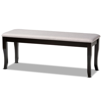 Baxton Studio - Cornelie Dining Bench in Grey/Dark Brown - RH036-Grey/Dark Brown-Dining Bench view 1