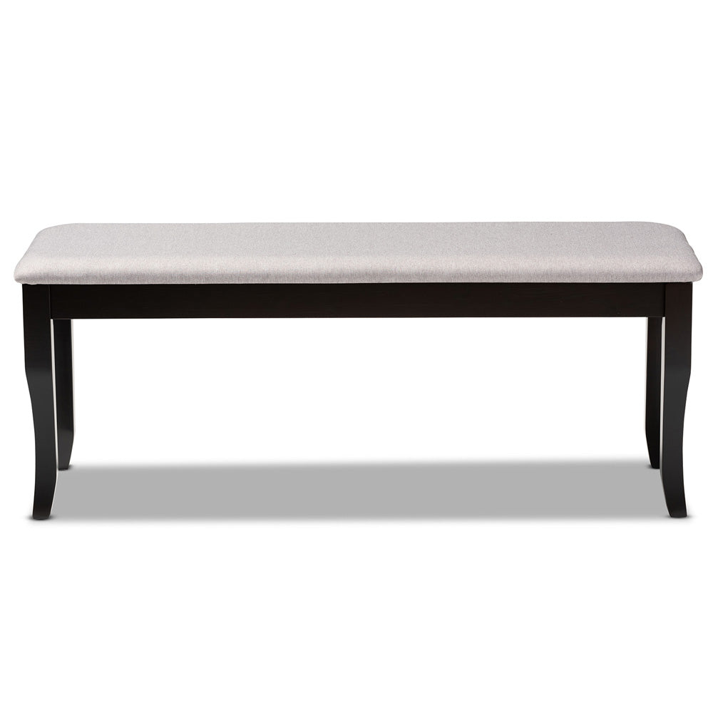 Baxton Studio - Cornelie Dining Bench in Grey/Dark Brown - RH036-Grey/Dark Brown-Dining Bench view 2