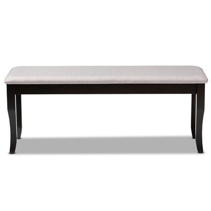 Baxton Studio - Cornelie Dining Bench in Grey/Dark Brown - RH036-Grey/Dark Brown-Dining Bench view 2