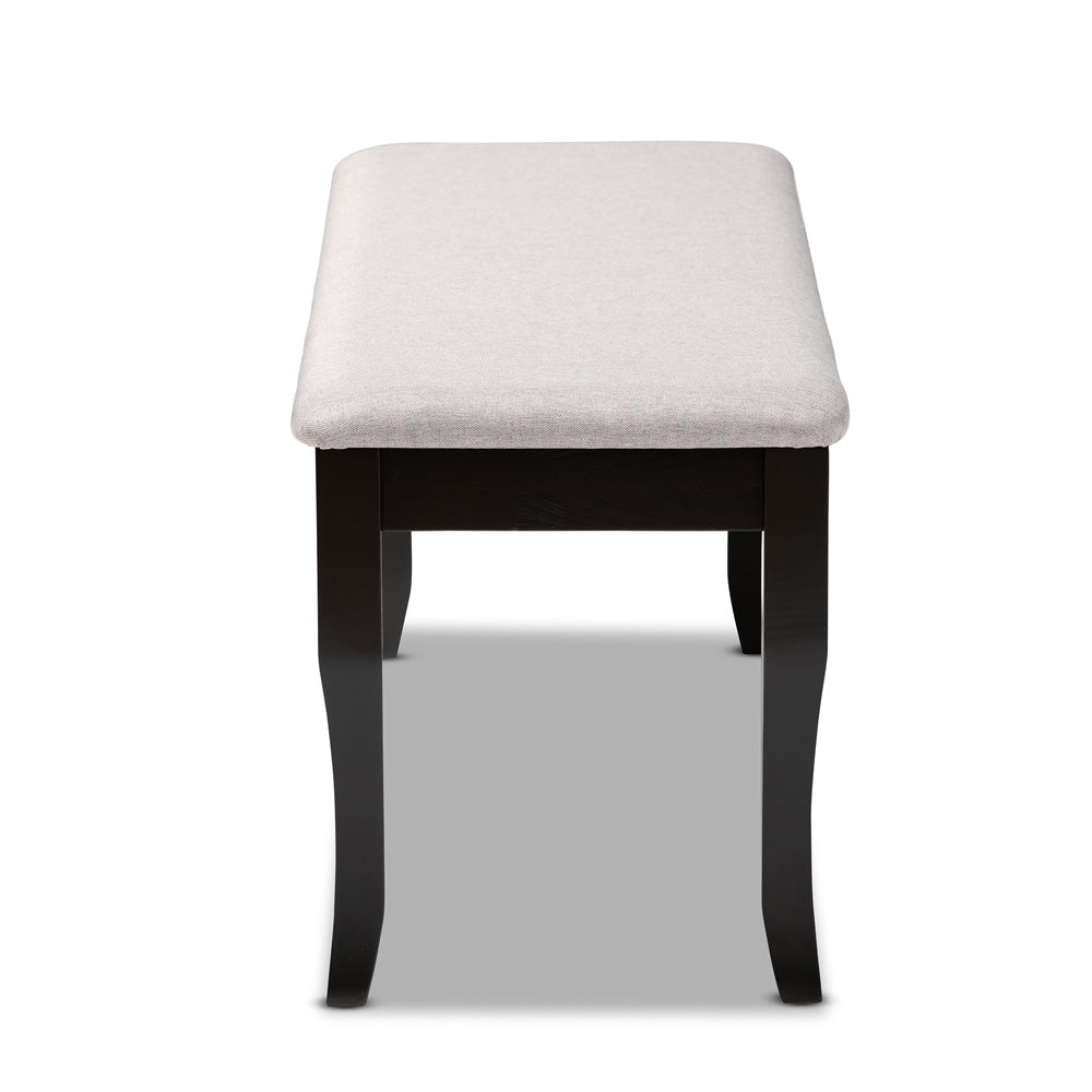 Baxton Studio - Cornelie Dining Bench in Grey/Dark Brown - RH036-Grey/Dark Brown-Dining Bench view 3