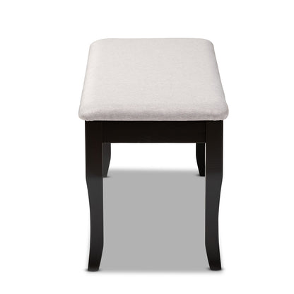 Baxton Studio - Cornelie Dining Bench in Grey/Dark Brown - RH036-Grey/Dark Brown-Dining Bench view 3