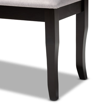 Baxton Studio - Cornelie Dining Bench in Grey/Dark Brown - RH036-Grey/Dark Brown-Dining Bench view 4