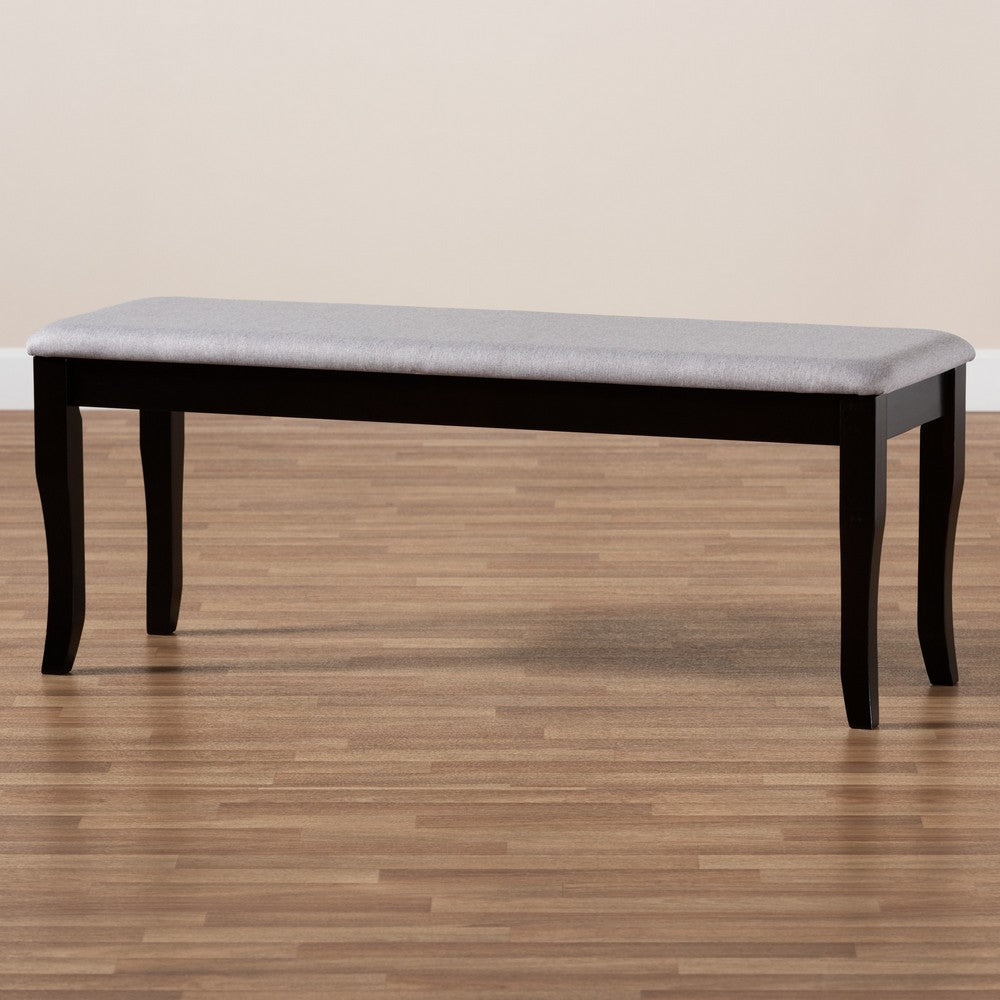Baxton Studio - Cornelie Dining Bench in Grey/Dark Brown - RH036-Grey/Dark Brown-Dining Bench view 6