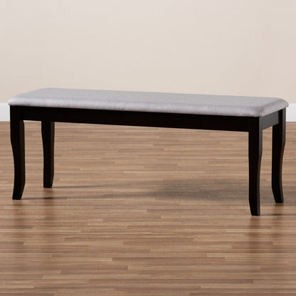 Baxton Studio - Cornelie Dining Bench in Grey/Dark Brown - RH036-Grey/Dark Brown-Dining Bench view 6