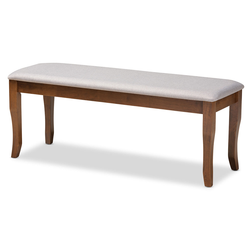 Baxton Studio - Cornelie Dining Bench in Grey/Walnut - RH036-Grey/Walnut-Dining Bench view 1