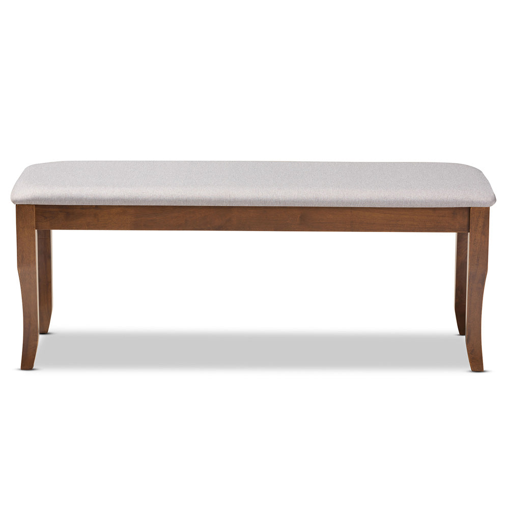 Baxton Studio - Cornelie Dining Bench in Grey/Walnut - RH036-Grey/Walnut-Dining Bench view 2