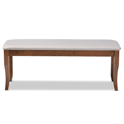 Baxton Studio - Cornelie Dining Bench in Grey/Walnut - RH036-Grey/Walnut-Dining Bench view 2