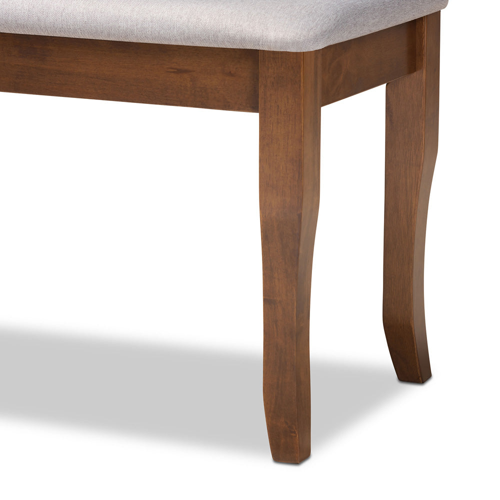 Baxton Studio - Cornelie Dining Bench in Grey/Walnut - RH036-Grey/Walnut-Dining Bench view 4