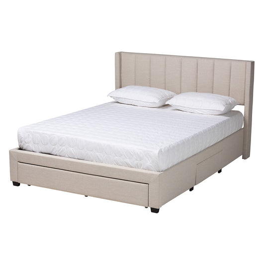 Baxton Studio - Coronado Full Size Bed in Beige - CF 9270-B-Coronado-B-Beige-Full view 1