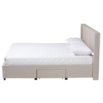 Baxton Studio - Coronado Full Size Bed in Beige - CF 9270-B-Coronado-B-Beige-Full view 3