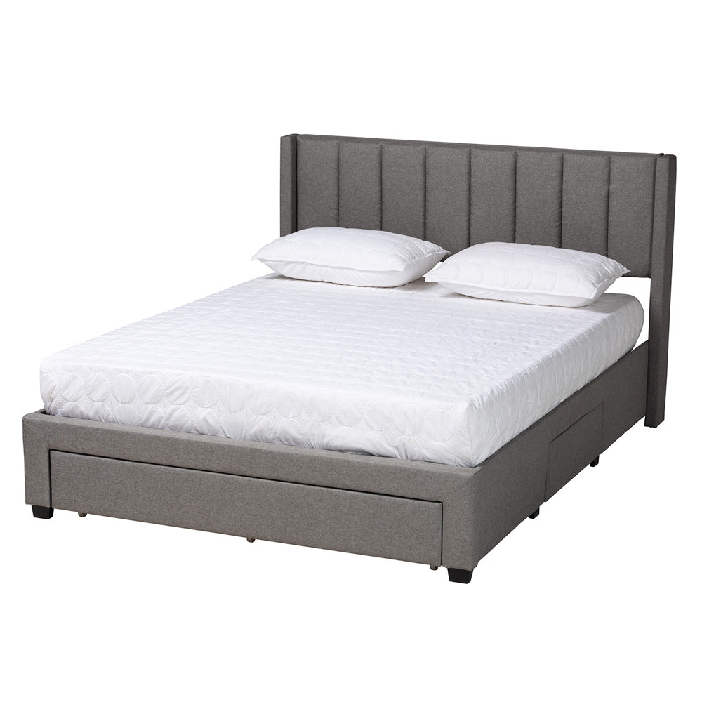 Baxton Studio - Coronado Full Size Bed in Grey - CF 9270-B-Coronado-B-Grey-Full view 1